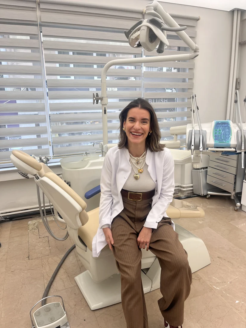 Dr. Cansu Öztürk, endodontist, in the GC Clinic treatment room, Istanbul
